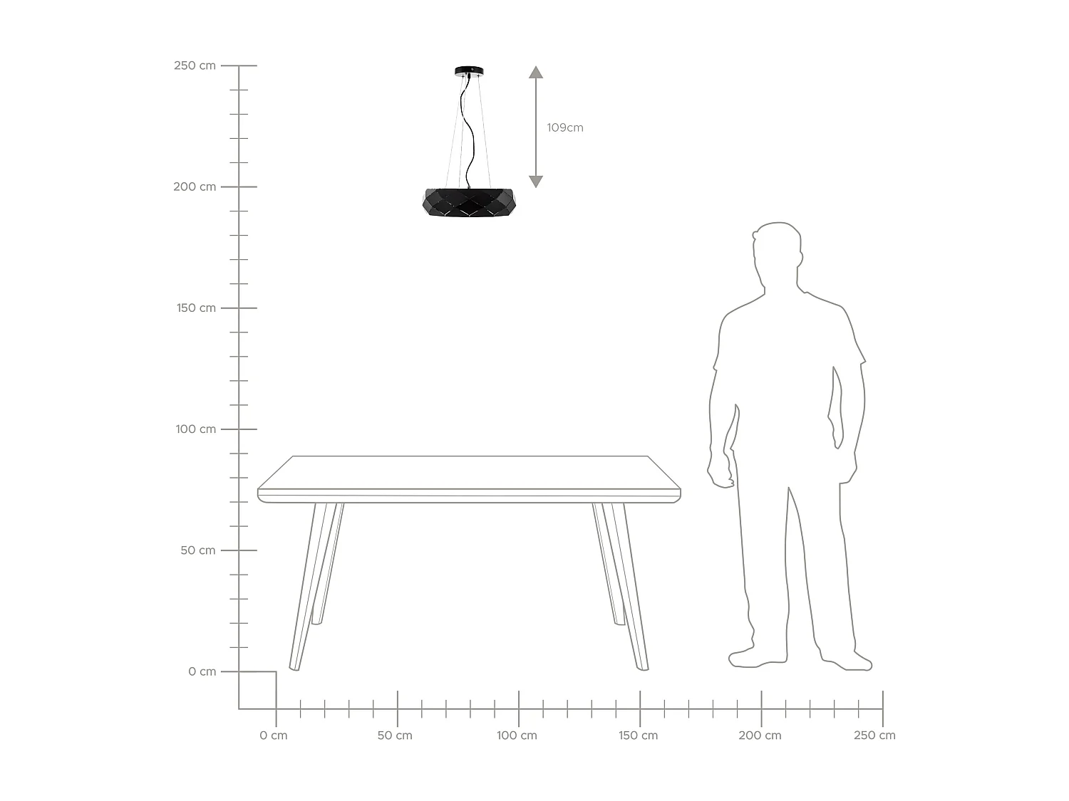 Lampe suspension noire CESANO