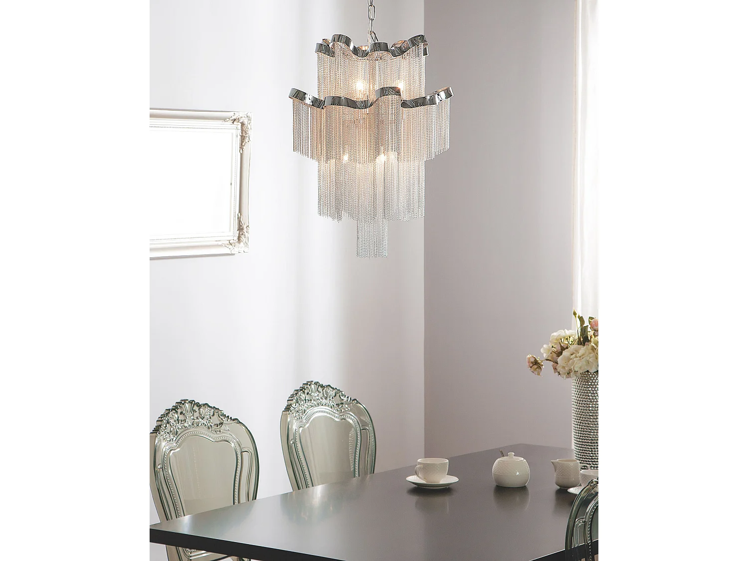 Lustre MUCONE Métal Argenté