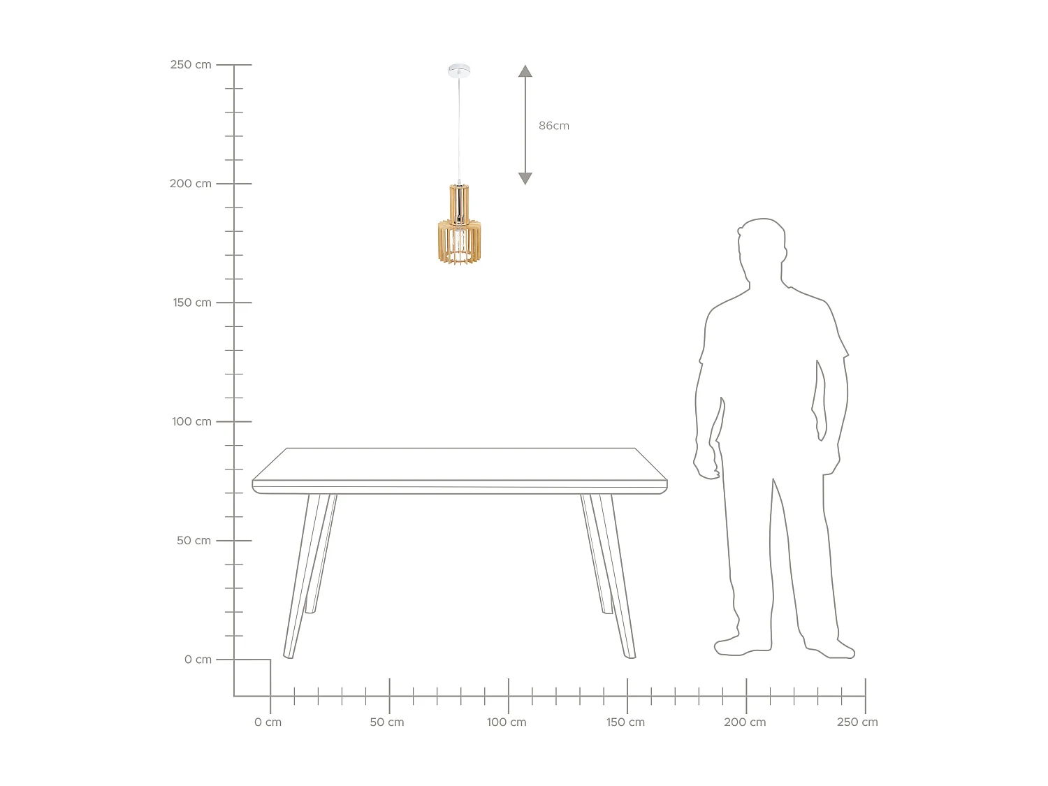 Lampa wisząca NIARI Jasnobrązowy