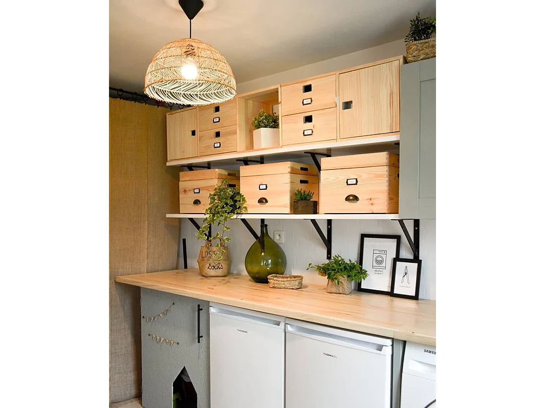 Lampadario SELENGE Rattan Marrone chiaro