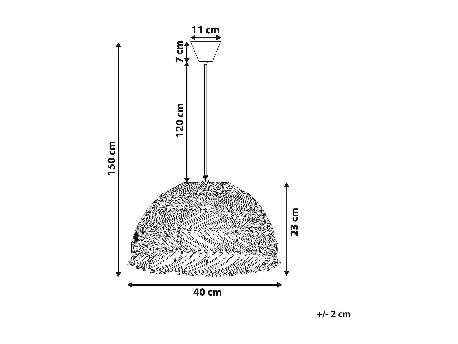 Lampe suspension SELENGE Rotin Marron clair