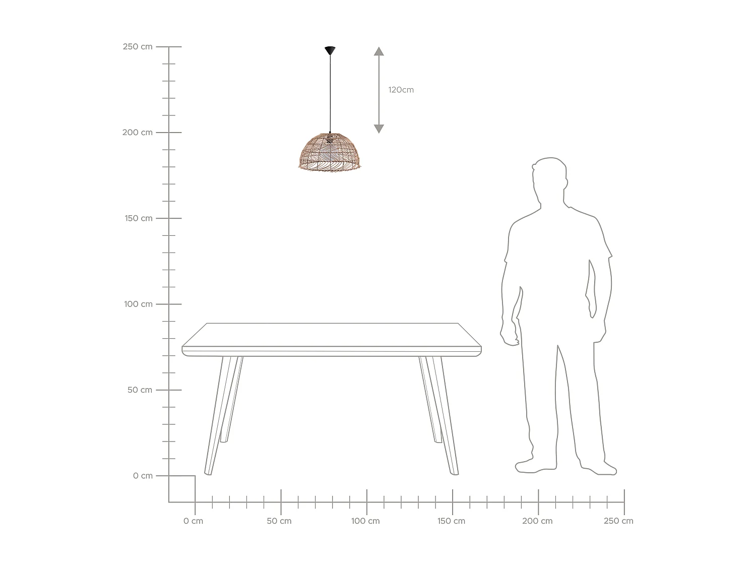 Lampe suspension SELENGE Rotin Marron clair