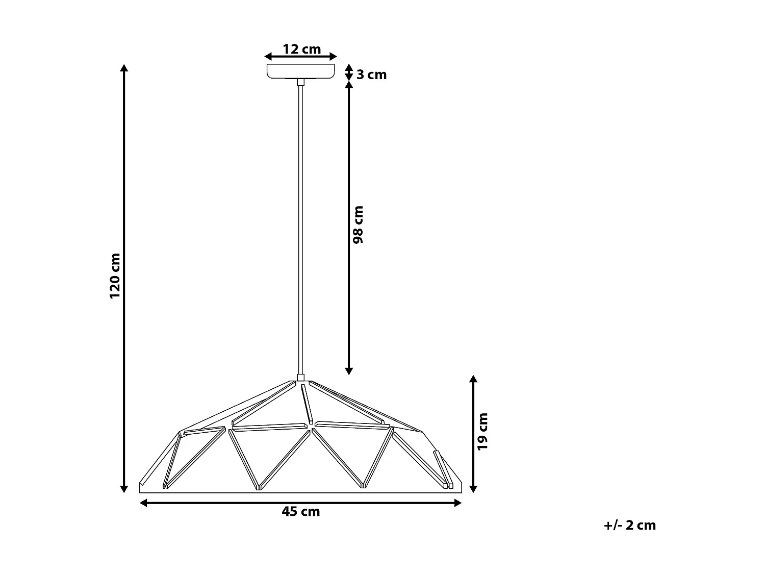 Industrielle Hängelampe geometrischer Lampenschirm schwarz Senia