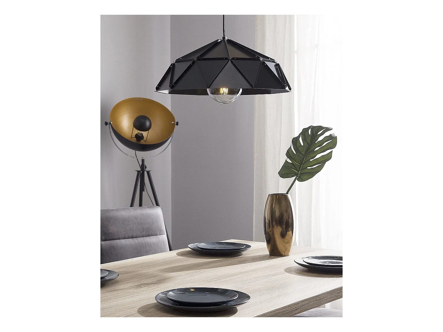 Lampe suspension SENIA Métal Noir