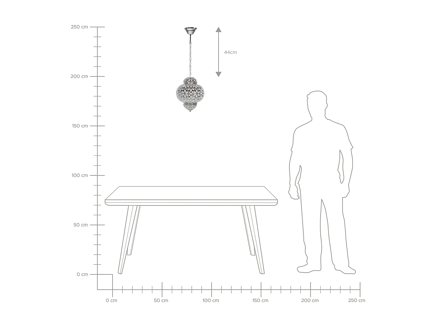 Lampe suspension BANDAMA Argenté