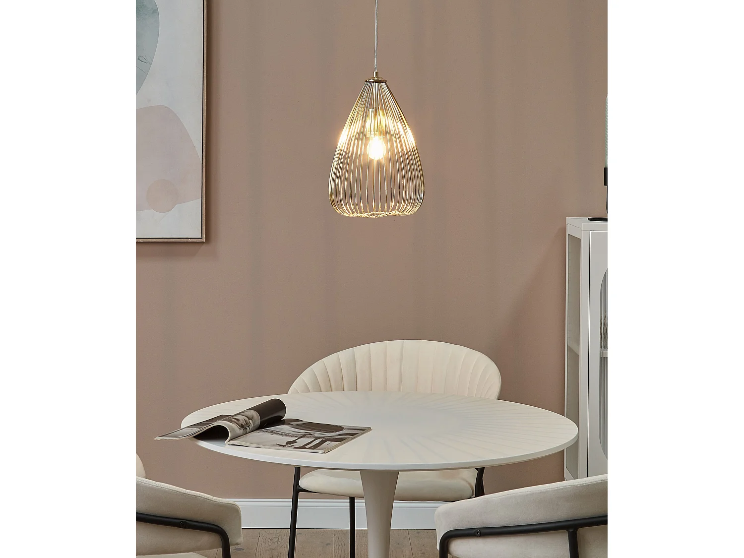 Lampe suspension CONCA Métal Doré