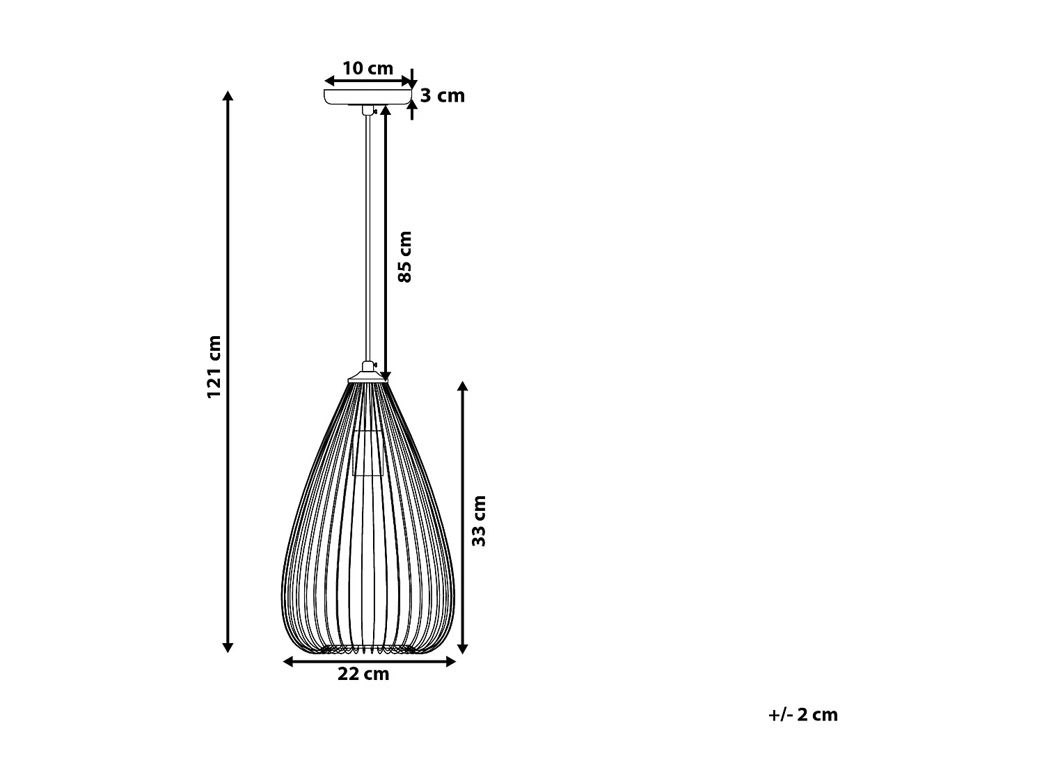 Lampe suspension CONCA Métal Doré