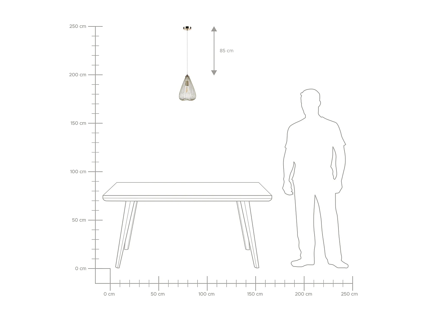 Lampe suspension CONCA Métal Doré