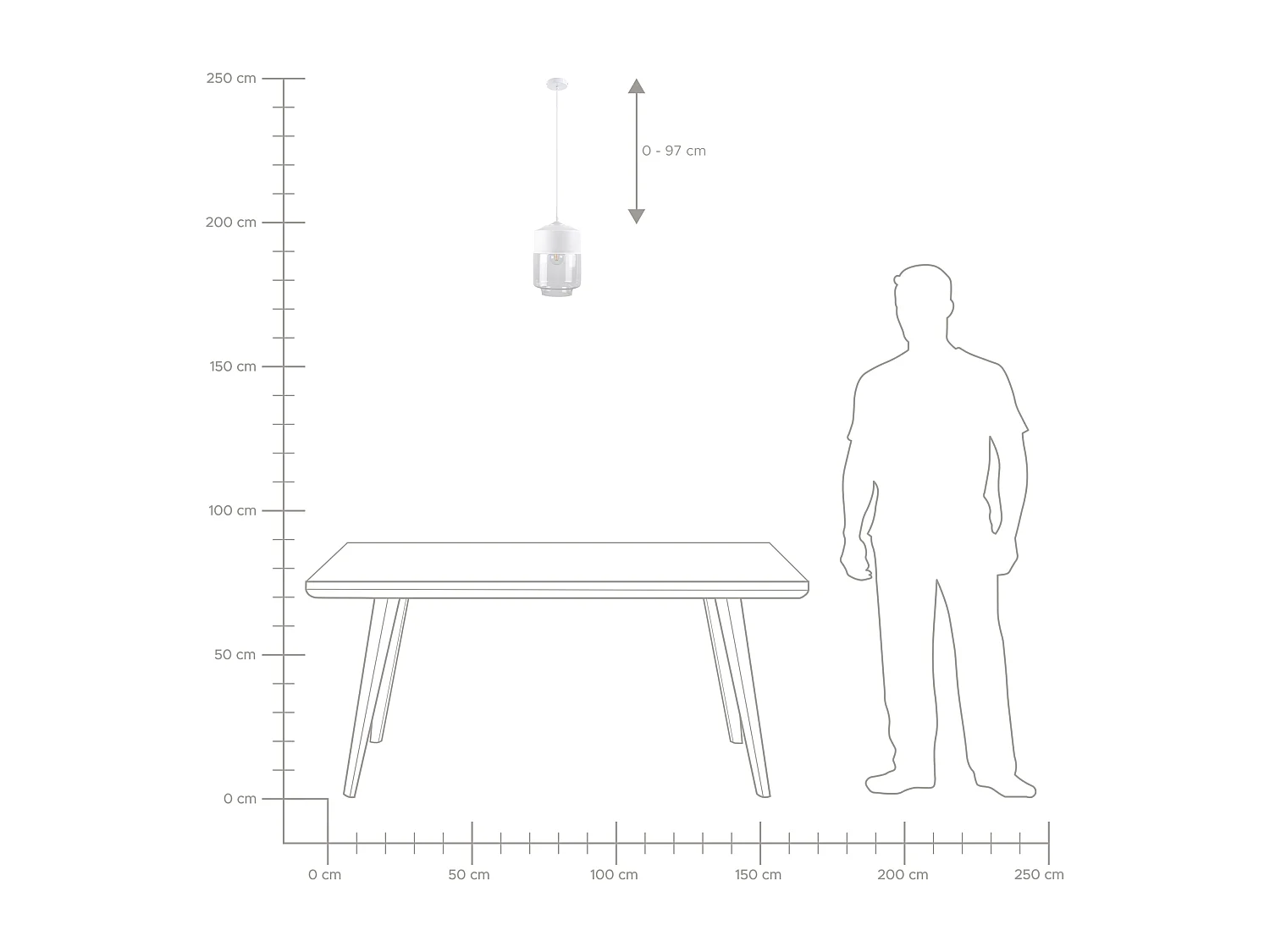 Hanglamp JURUA Glas Wit