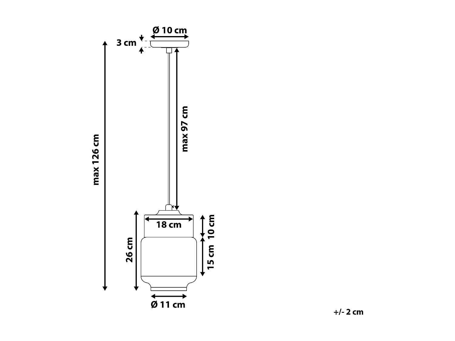 Hanglamp JURUA Glas Wit