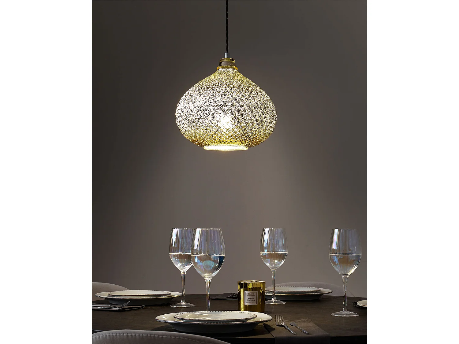 Lampa wisząca MADON Szkło Złoty