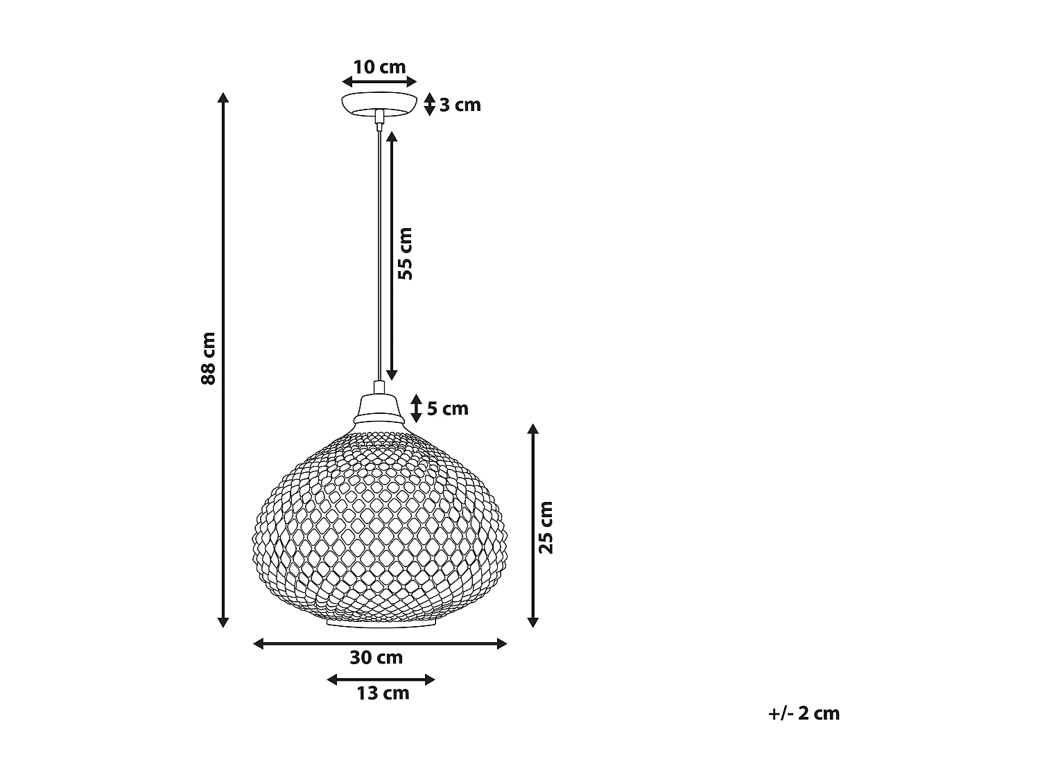 Lampa wisząca MADON Szkło Złoty