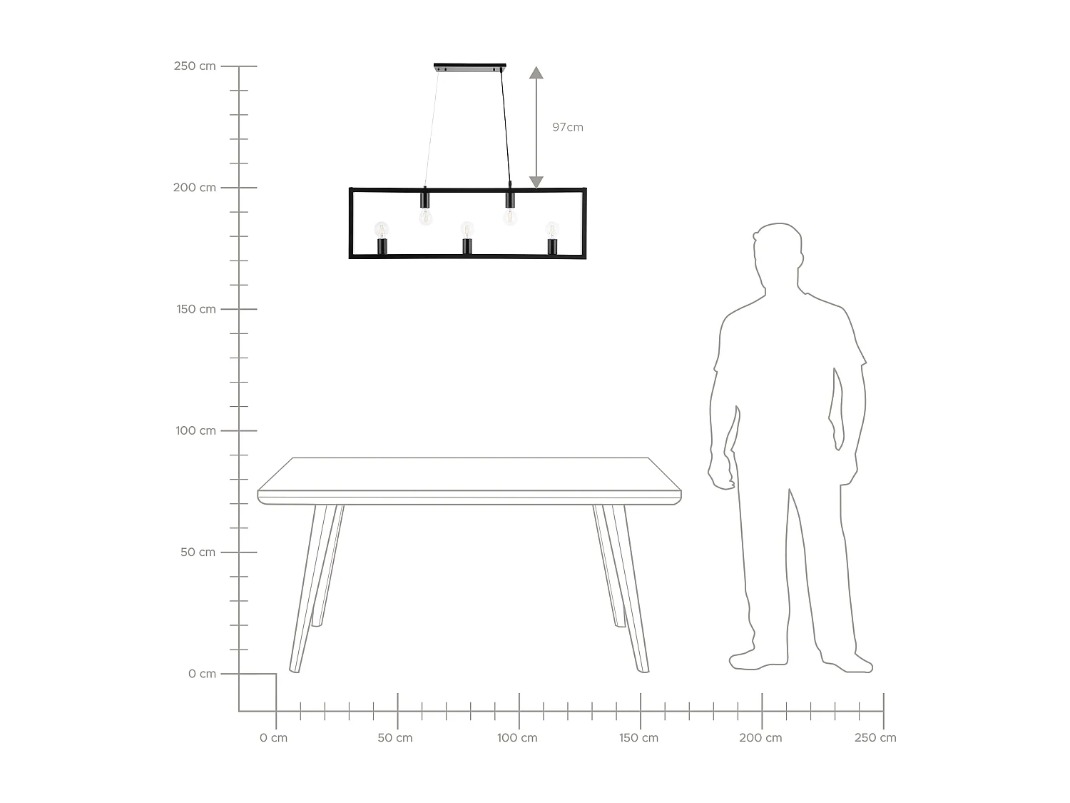 Lampe suspension BAYAS Métal Noir