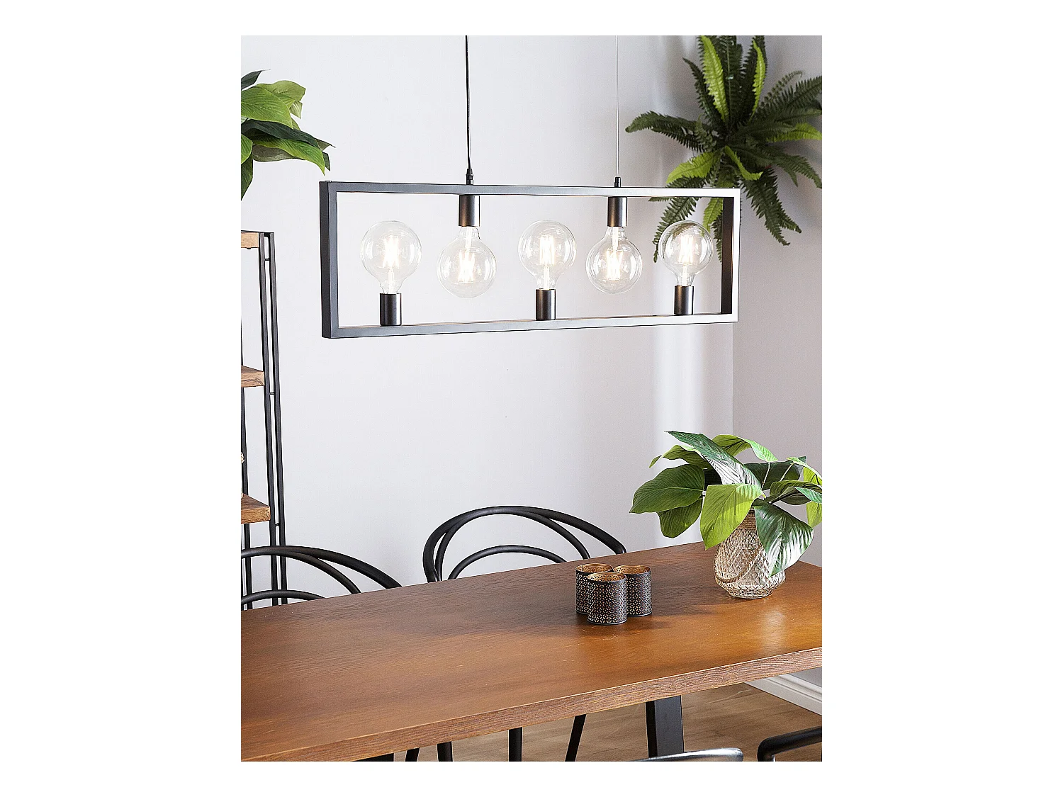 Lampe suspension BAYAS Métal Noir