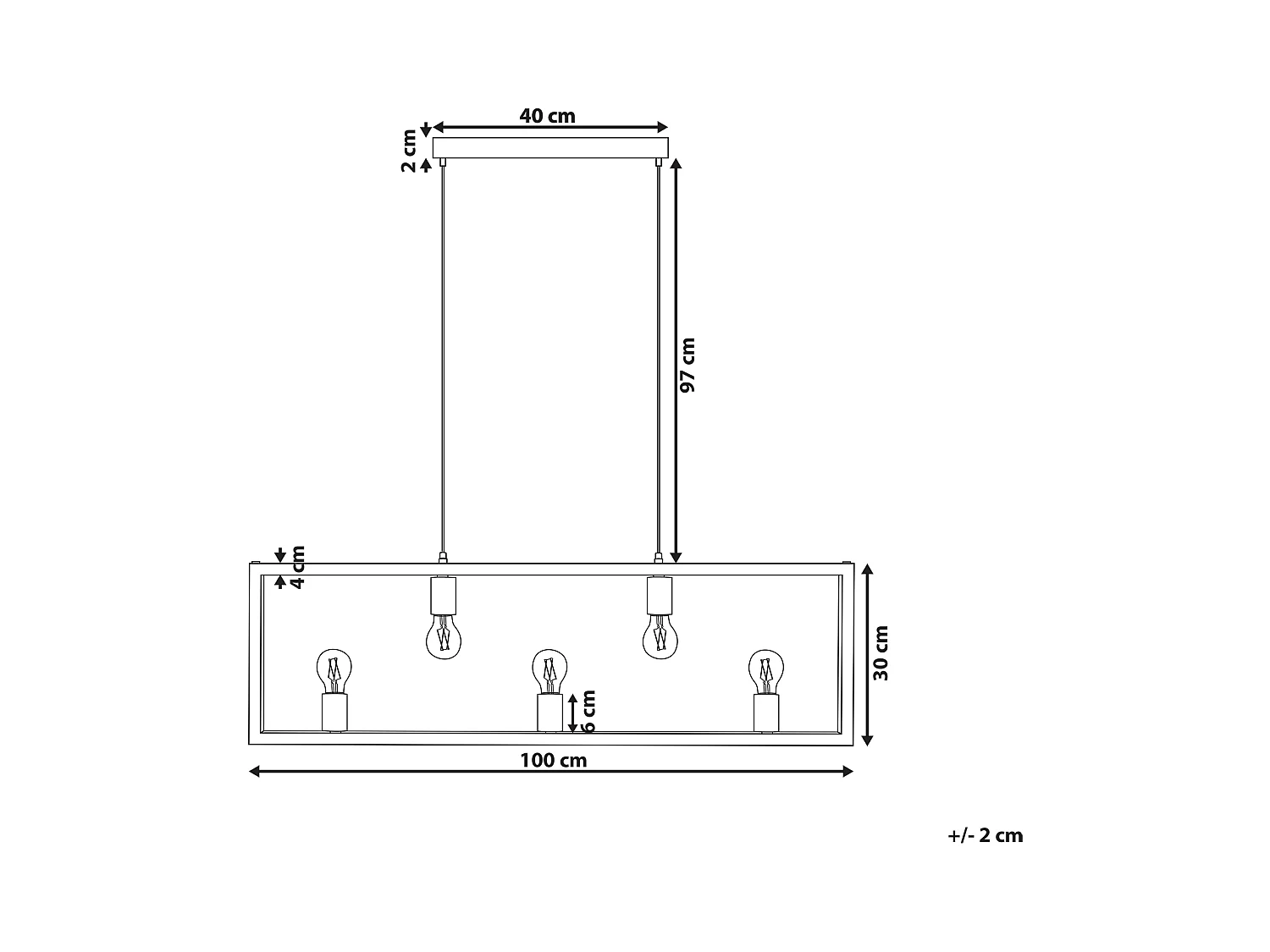 Lampe suspension BAYAS Métal Noir