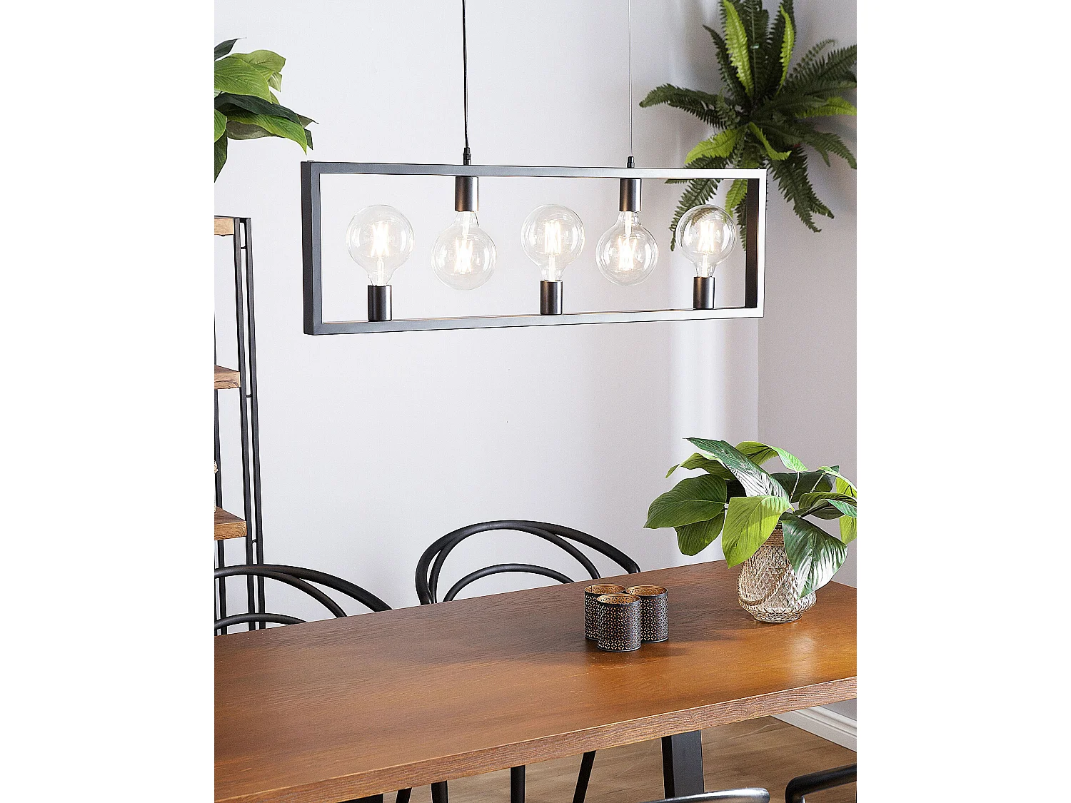 Lampe suspension BAYAS Métal Noir