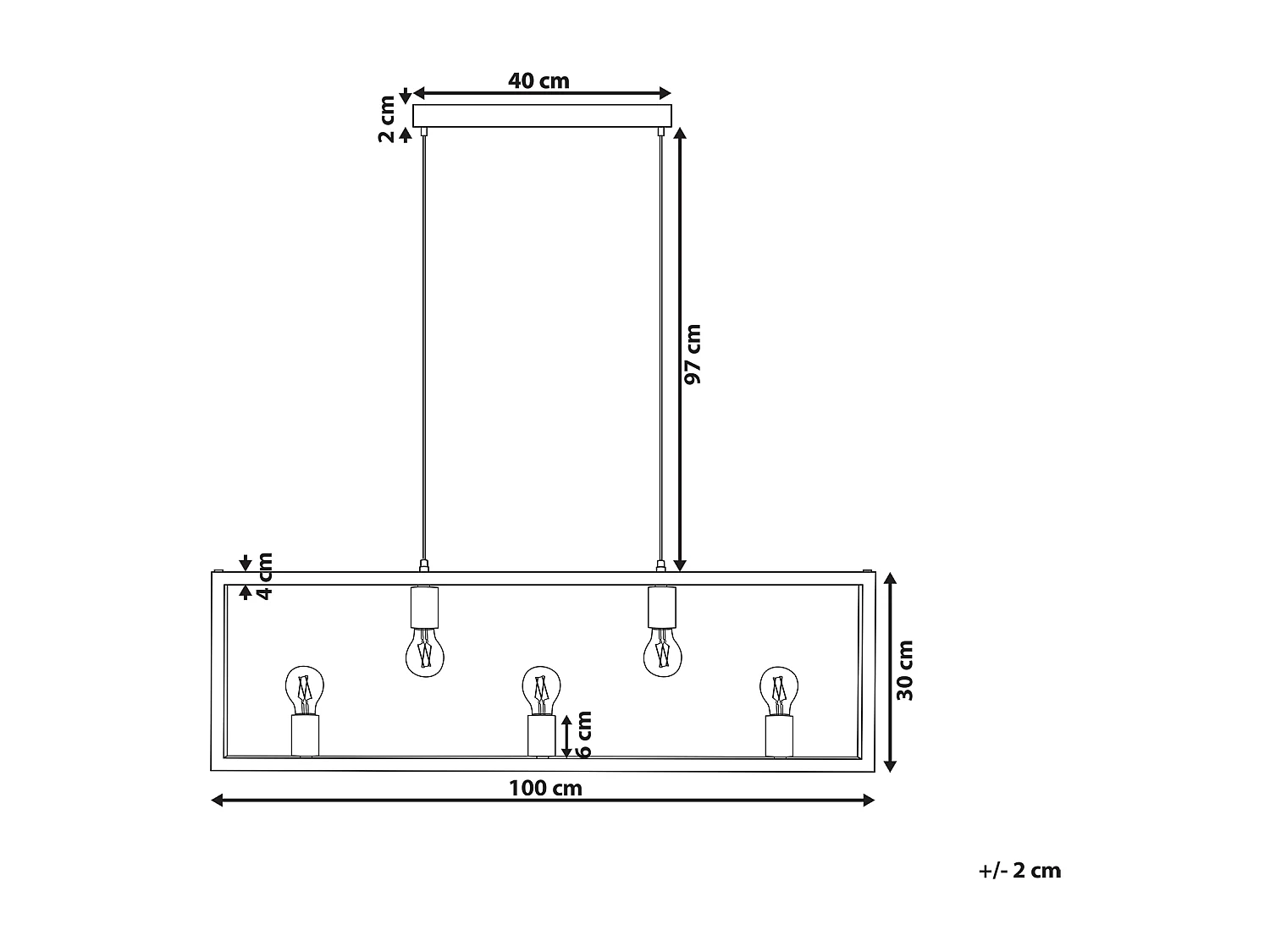 Lampe suspension BAYAS Métal Noir