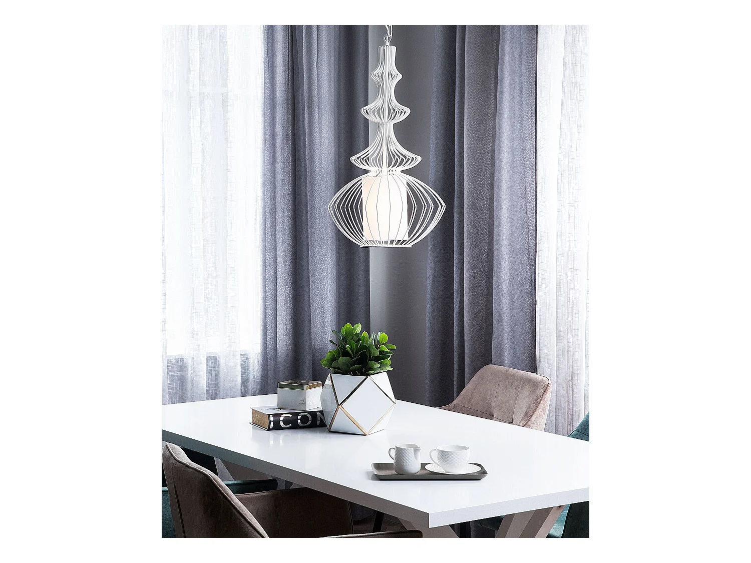 Lampe suspension KOLVA Métal Blanc