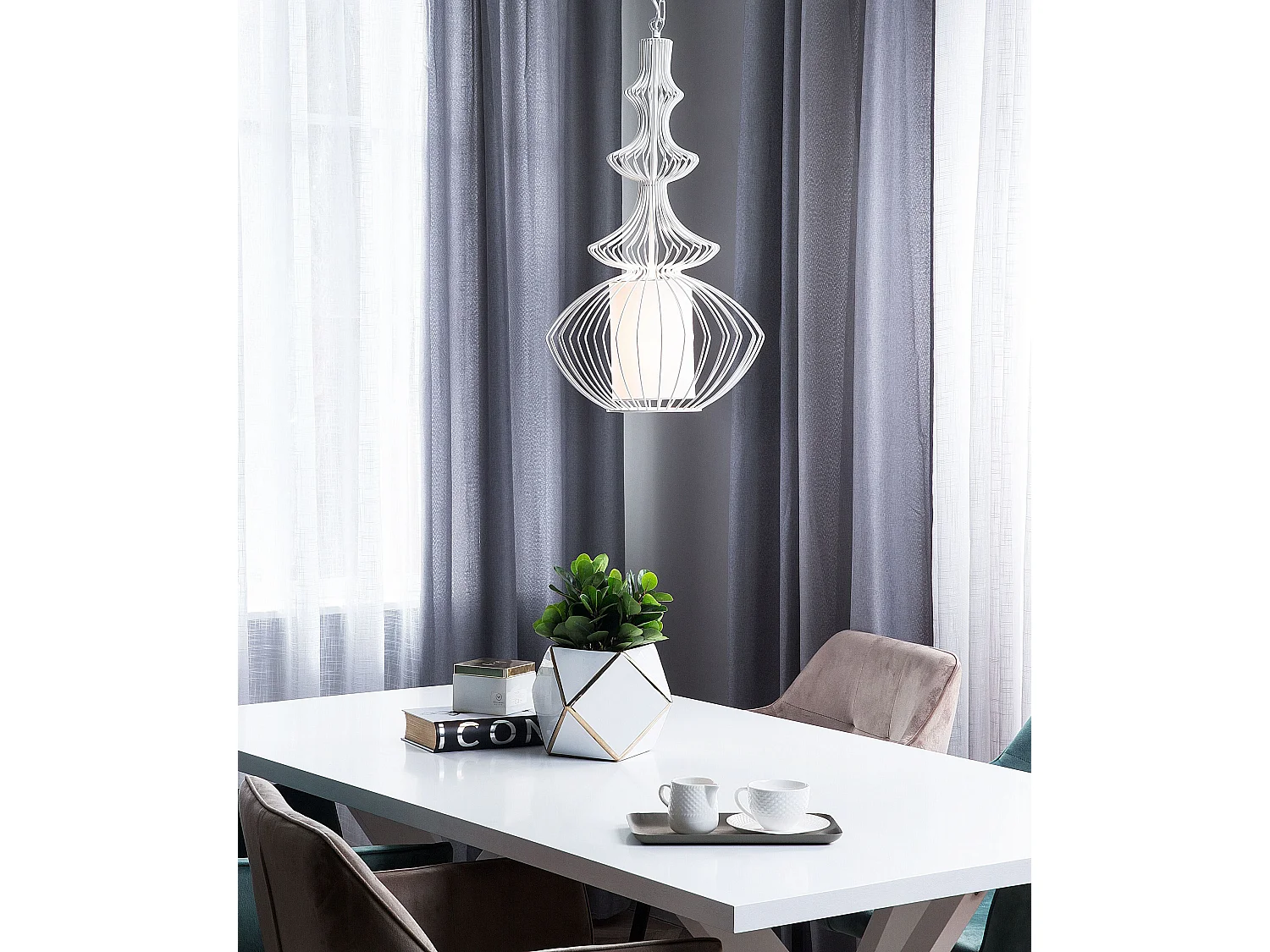 Lampe suspension KOLVA Métal Blanc