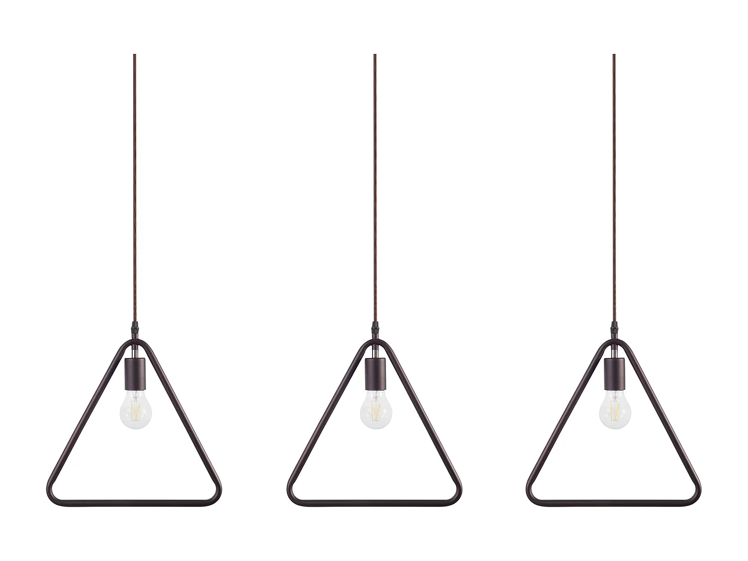 Lot de 3 lampes suspendues JURUENA Métal Marron foncé