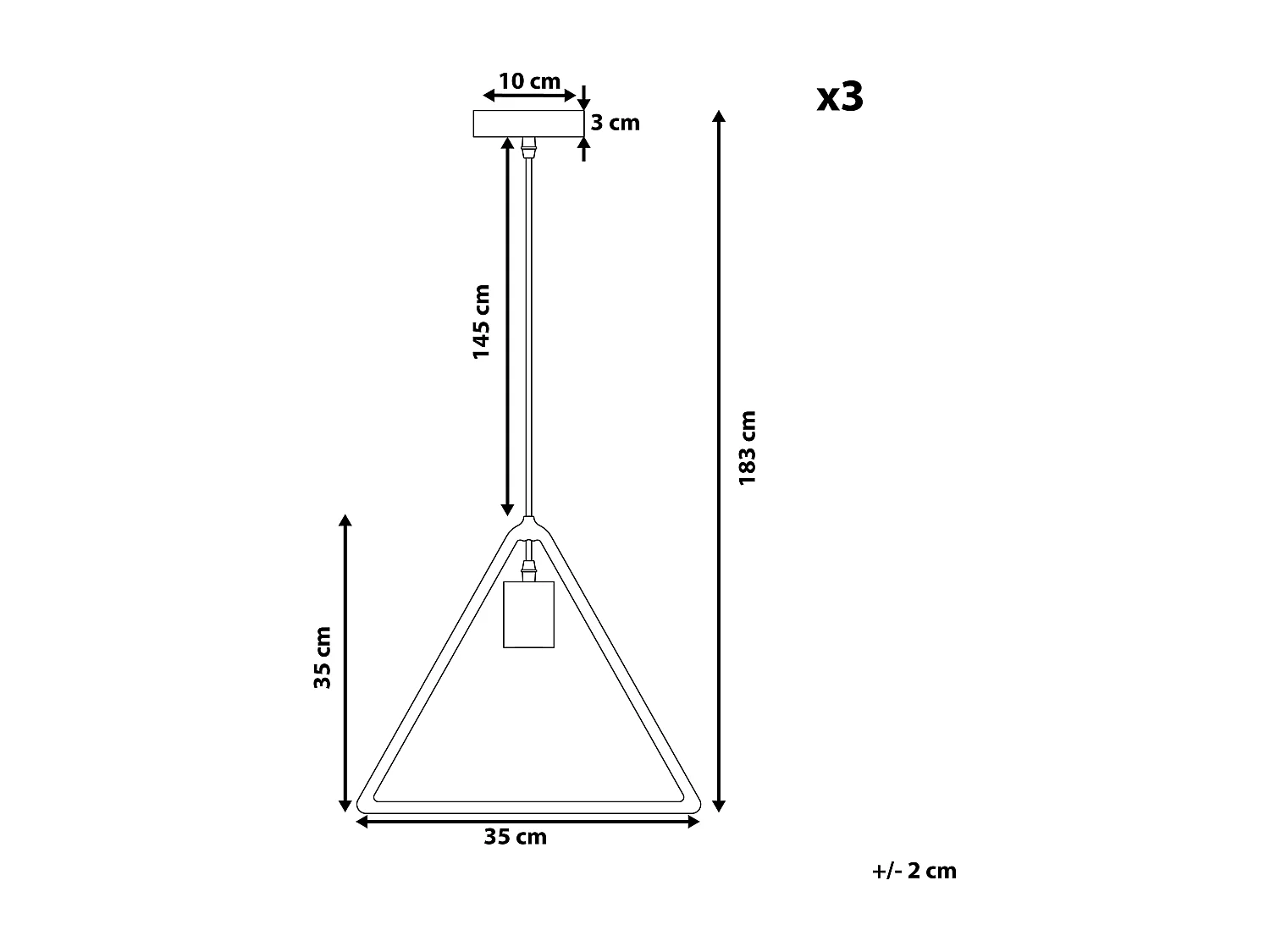 Lot de 3 lampes suspendues JURUENA Métal Marron foncé
