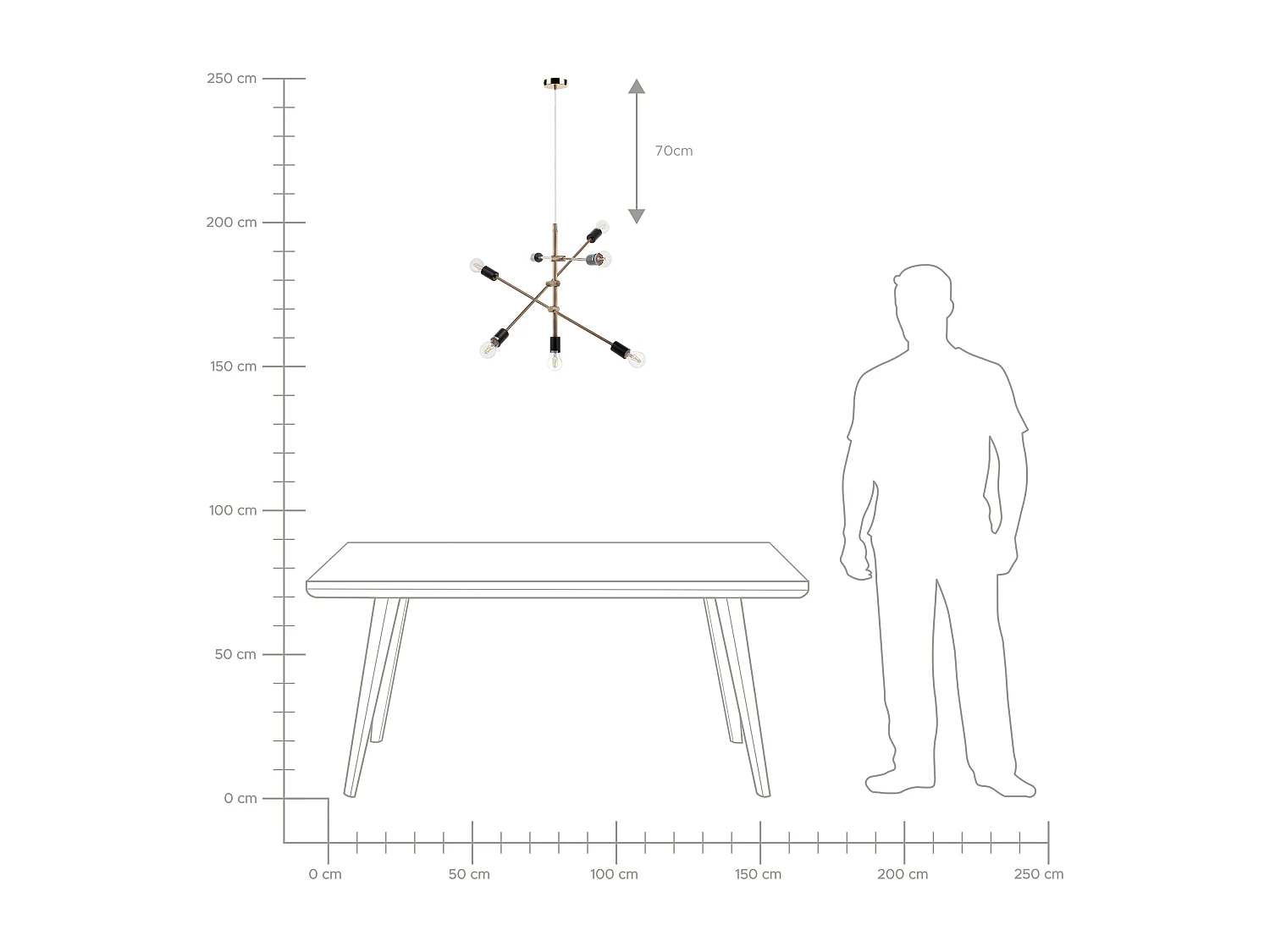 Lámpara colgante CREMERA Metal Latón