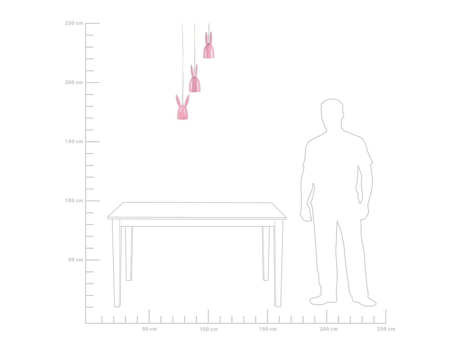 Lampe de suspension en forme de lapin rose RABBIT