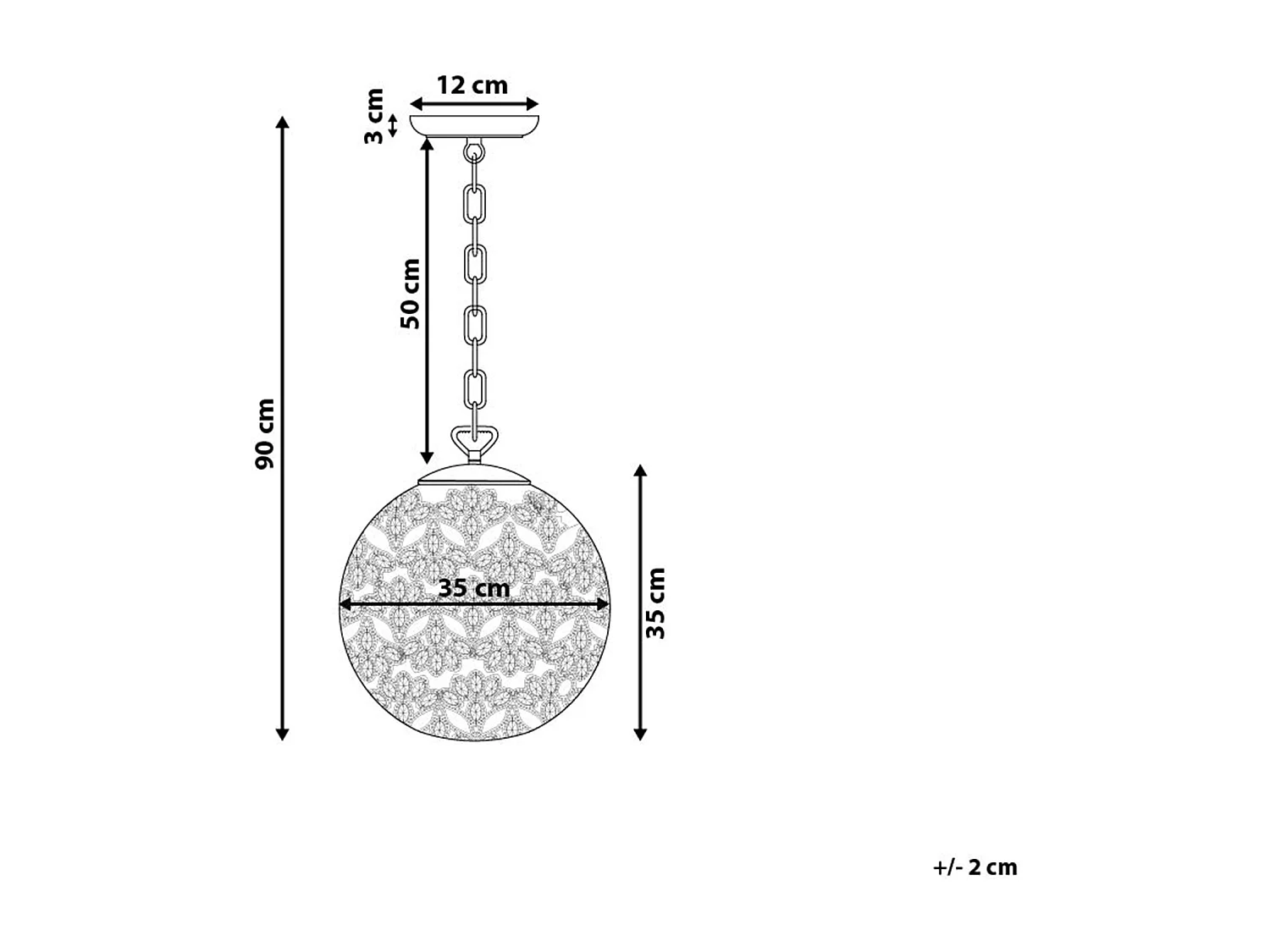 Lampe suspension VOLTA Métal Argenté