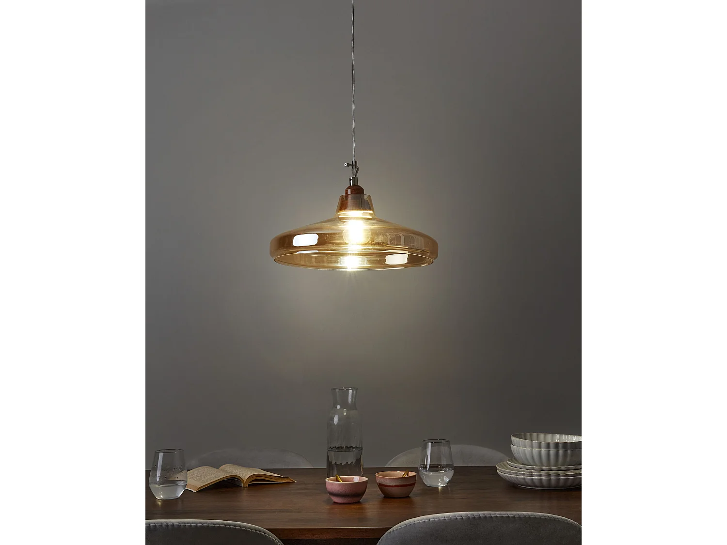 Lampe suspension ALIKOS Verre Doré