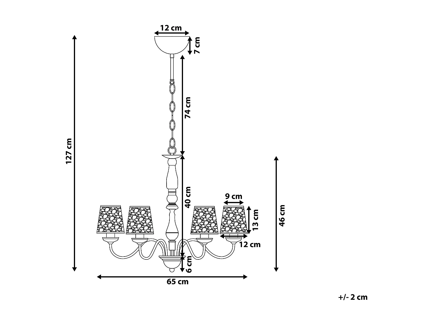 Klassischer Kronleuchter 6-flammig verchromtes Metall silber Bradano