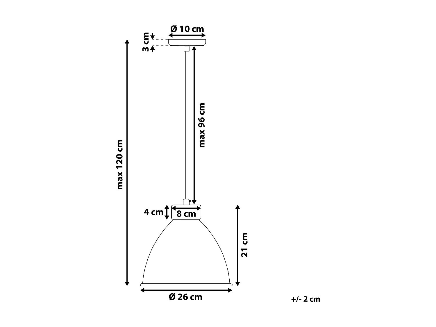 Candeeiro de teto em metal cobreado e branco DARYA
