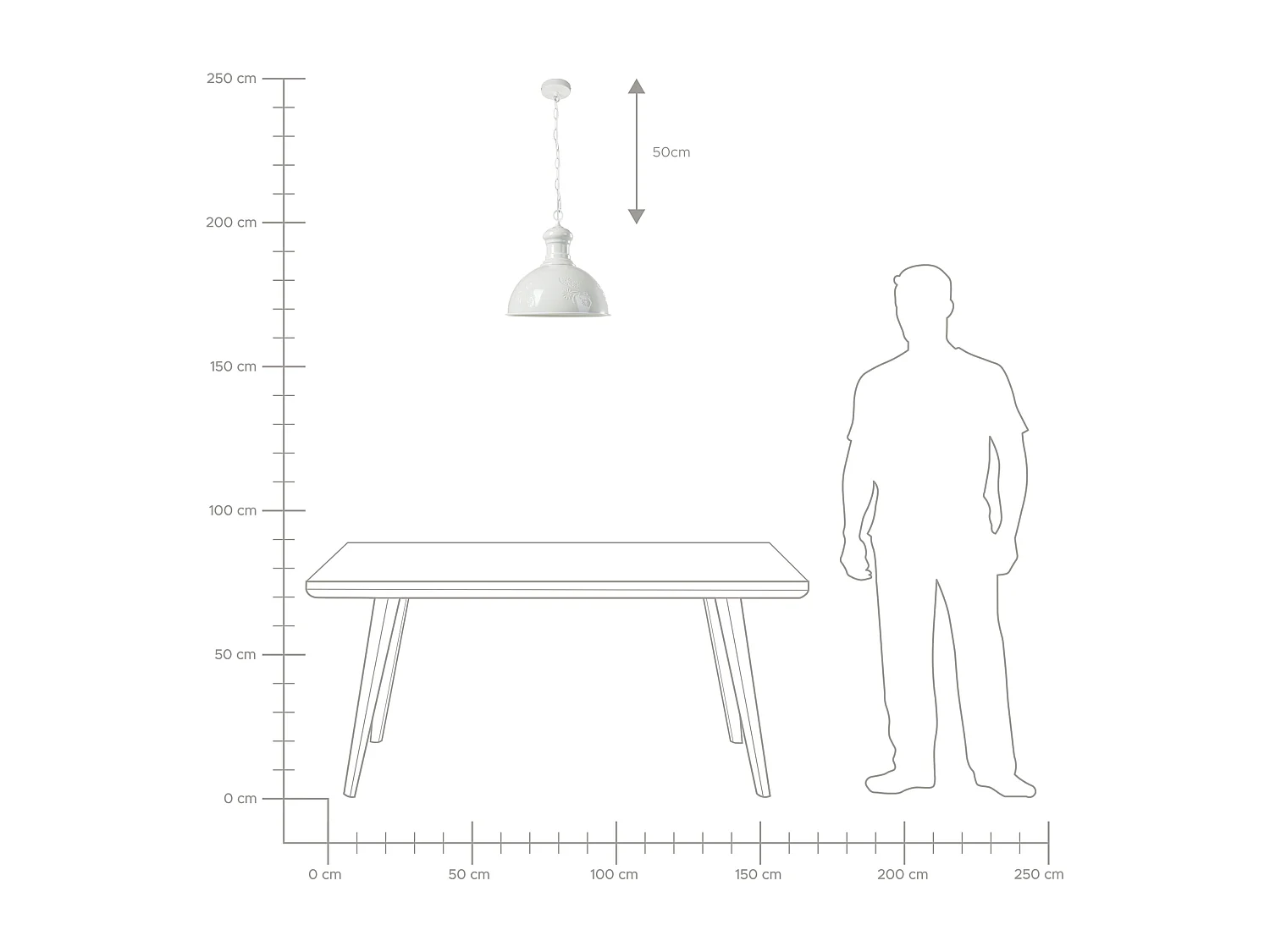 Lampe suspension DIDESSA Métal Blanc cassé