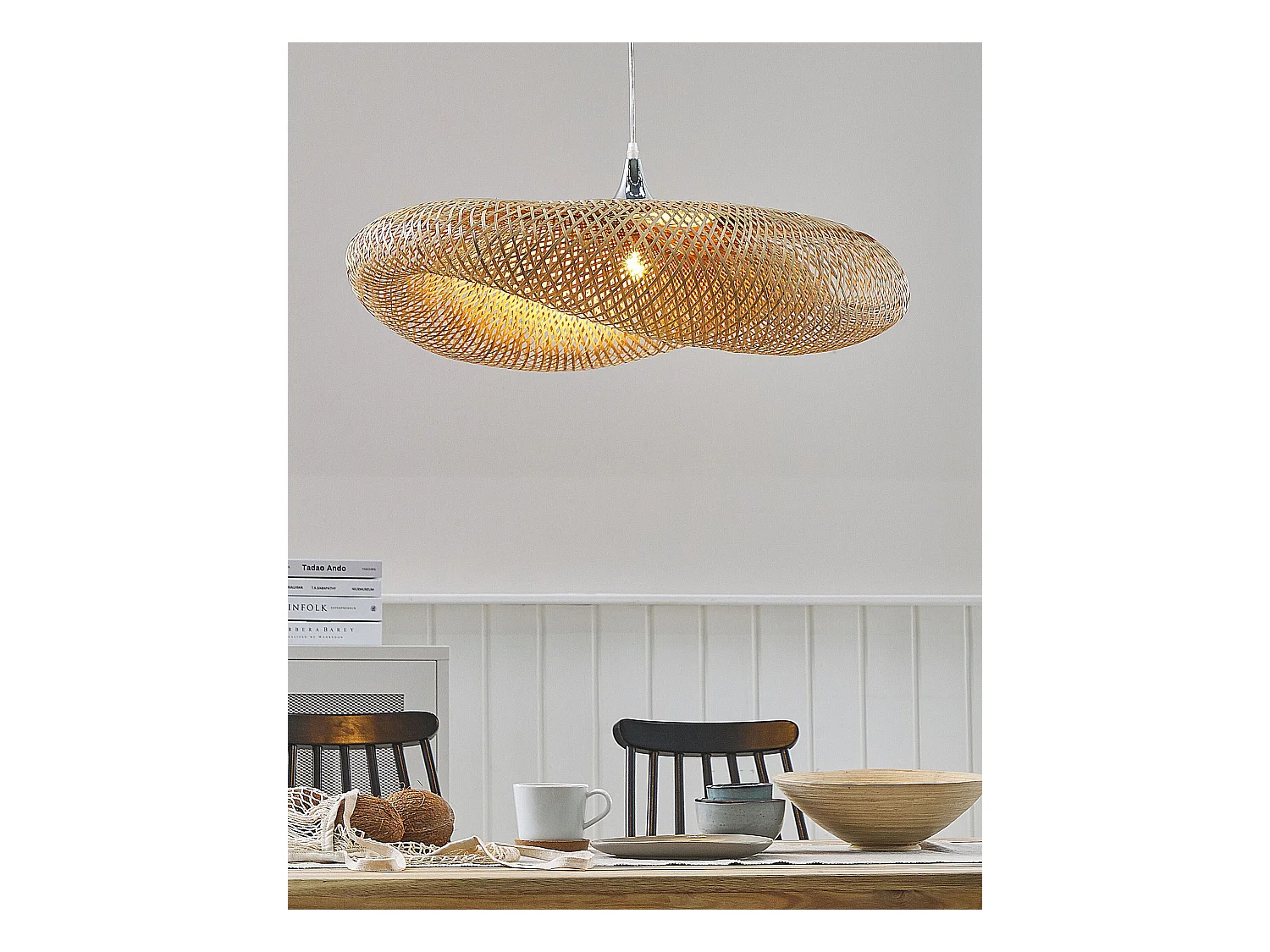 Dekorative Pendelleuchte geschwungene Form hellbraun Boyne