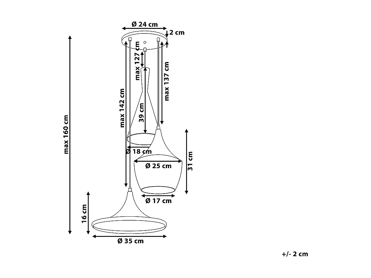 Lampe suspension noire CARSON