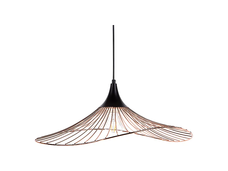 Industrielle Pendelleuchte geschwungene Form Metall Kupfer/schwarz Mazaro