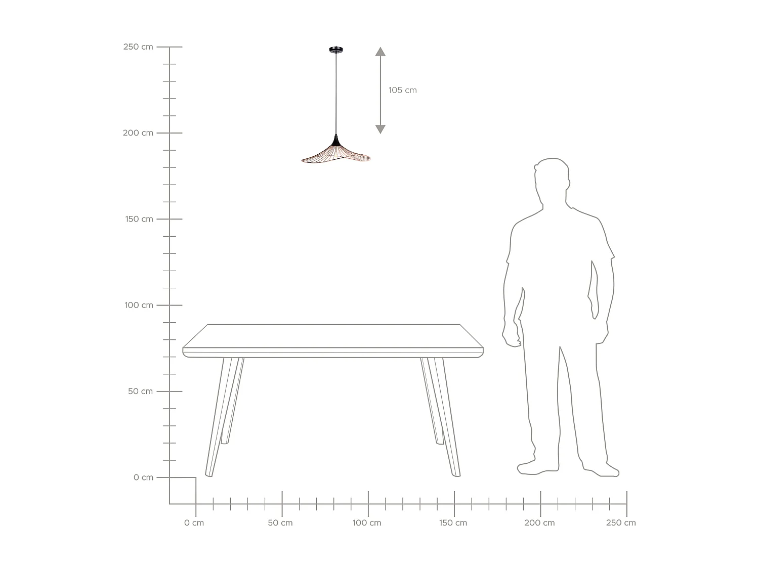 Lampe suspension MAZARO Métal Cuivré