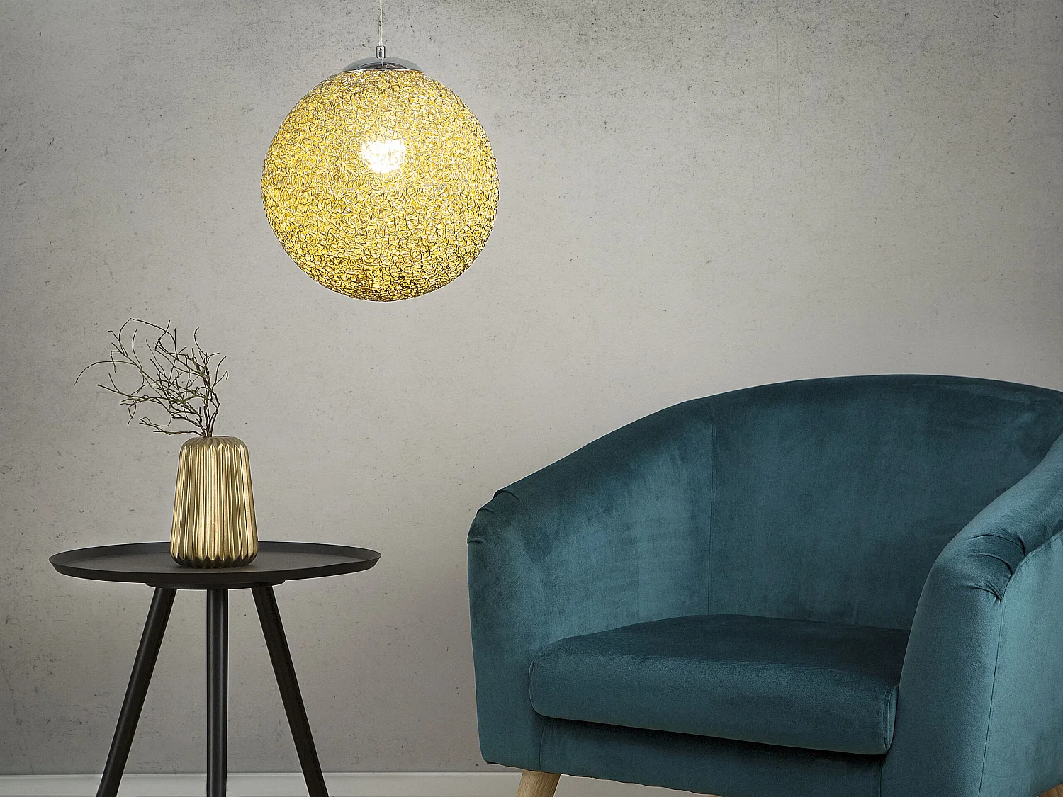 Lampe suspension TURAMA Métal Doré