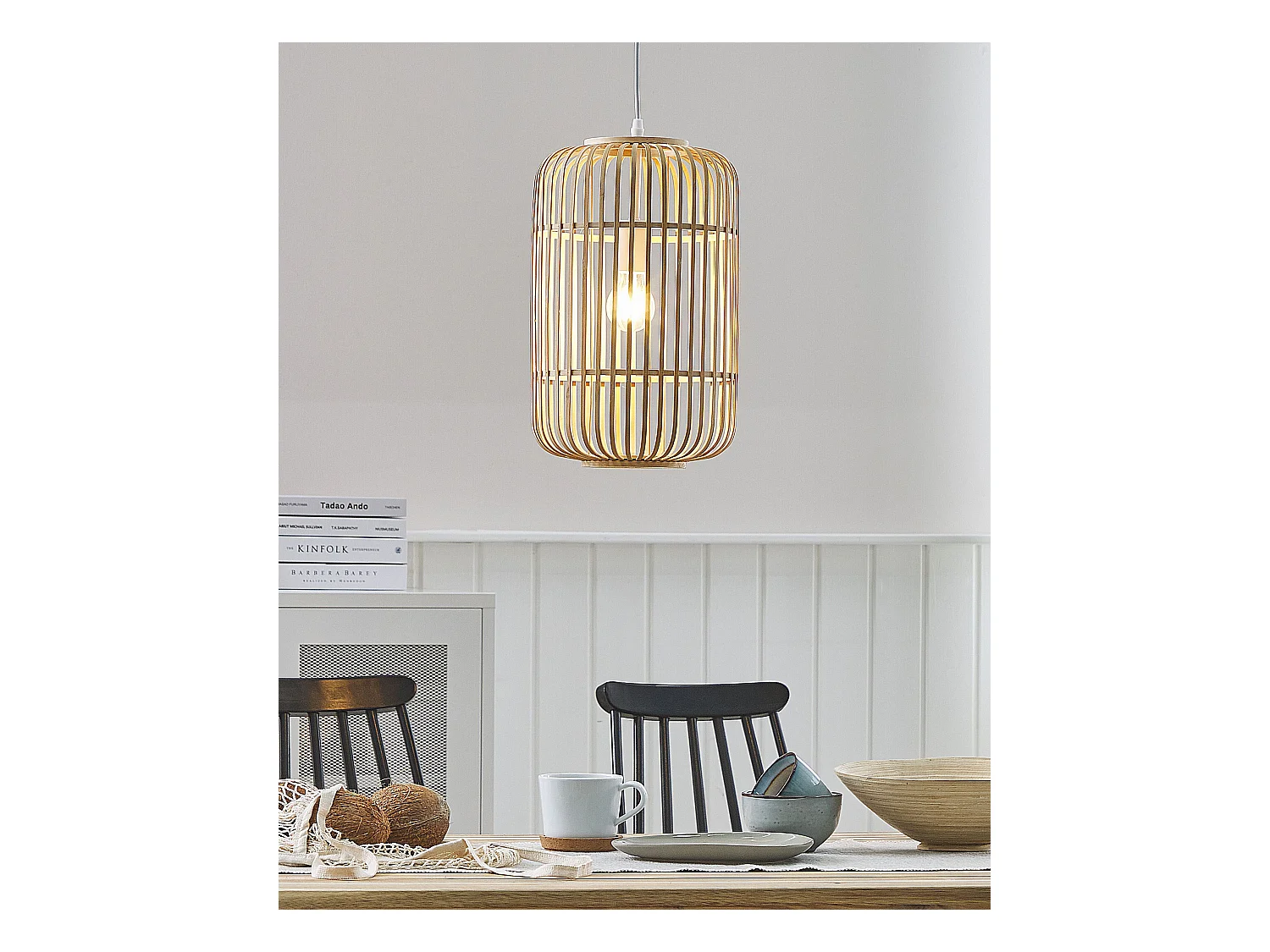 Lampe suspension AISNE Bambou Marron clair