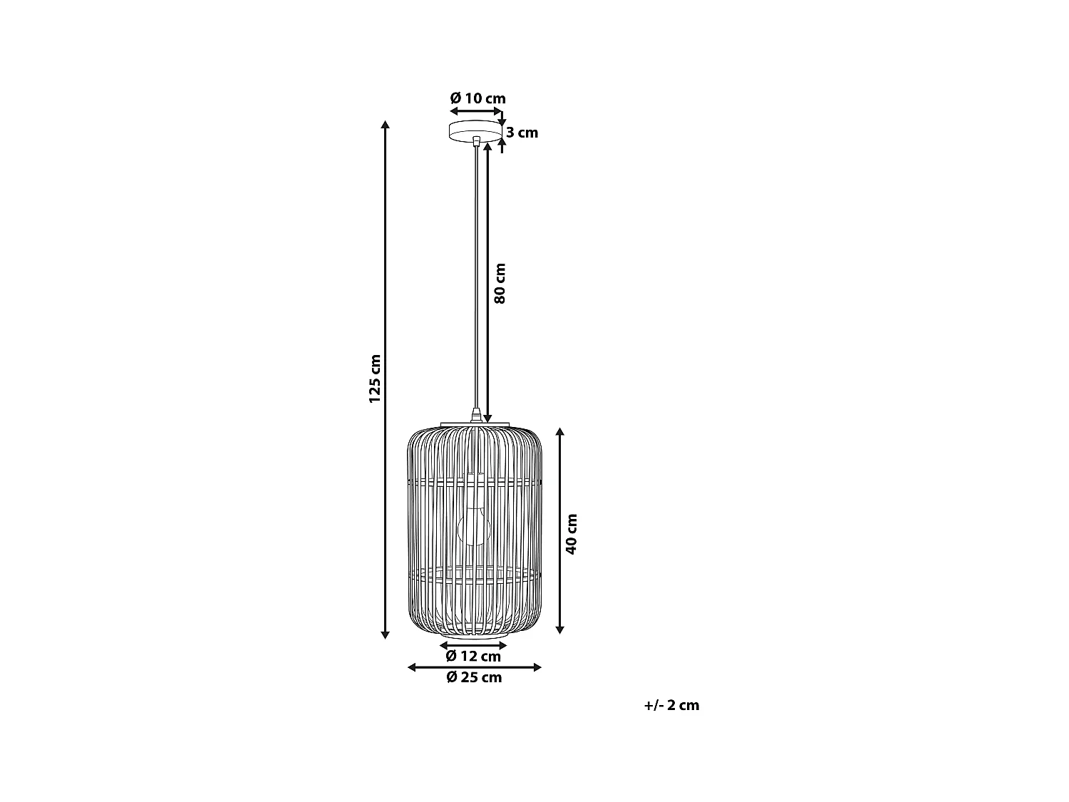 Lampe suspension AISNE Bambou Marron clair