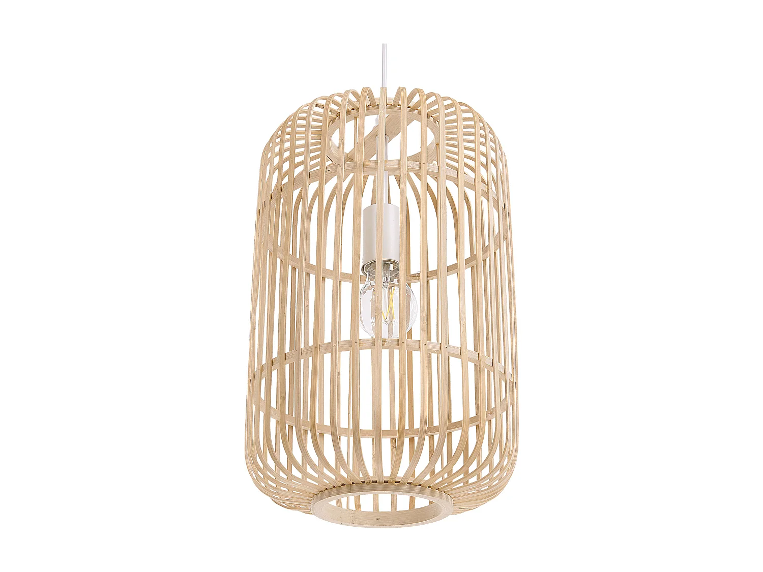 Candeeiro suspenso AISNE Madeira de bambu Castanho claro