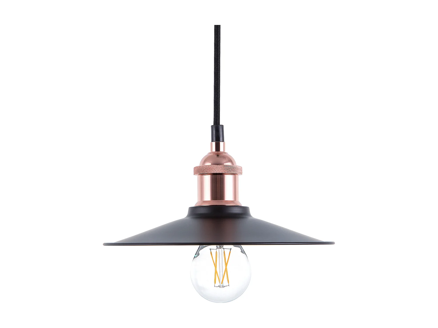 Industrie Hängelampe Retro Stil Lampenschirm aus Metall schwarz/Kupfer Swift S