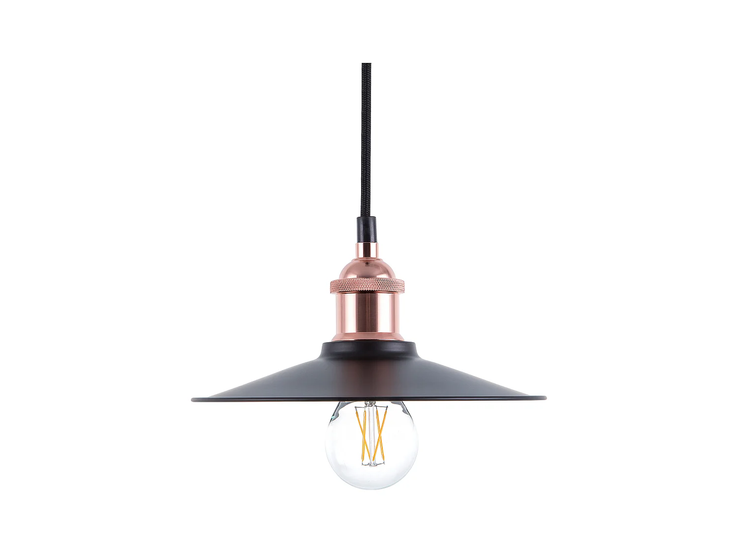Industrie Hängelampe Retro Stil Lampenschirm aus Metall schwarz/Kupfer Swift S