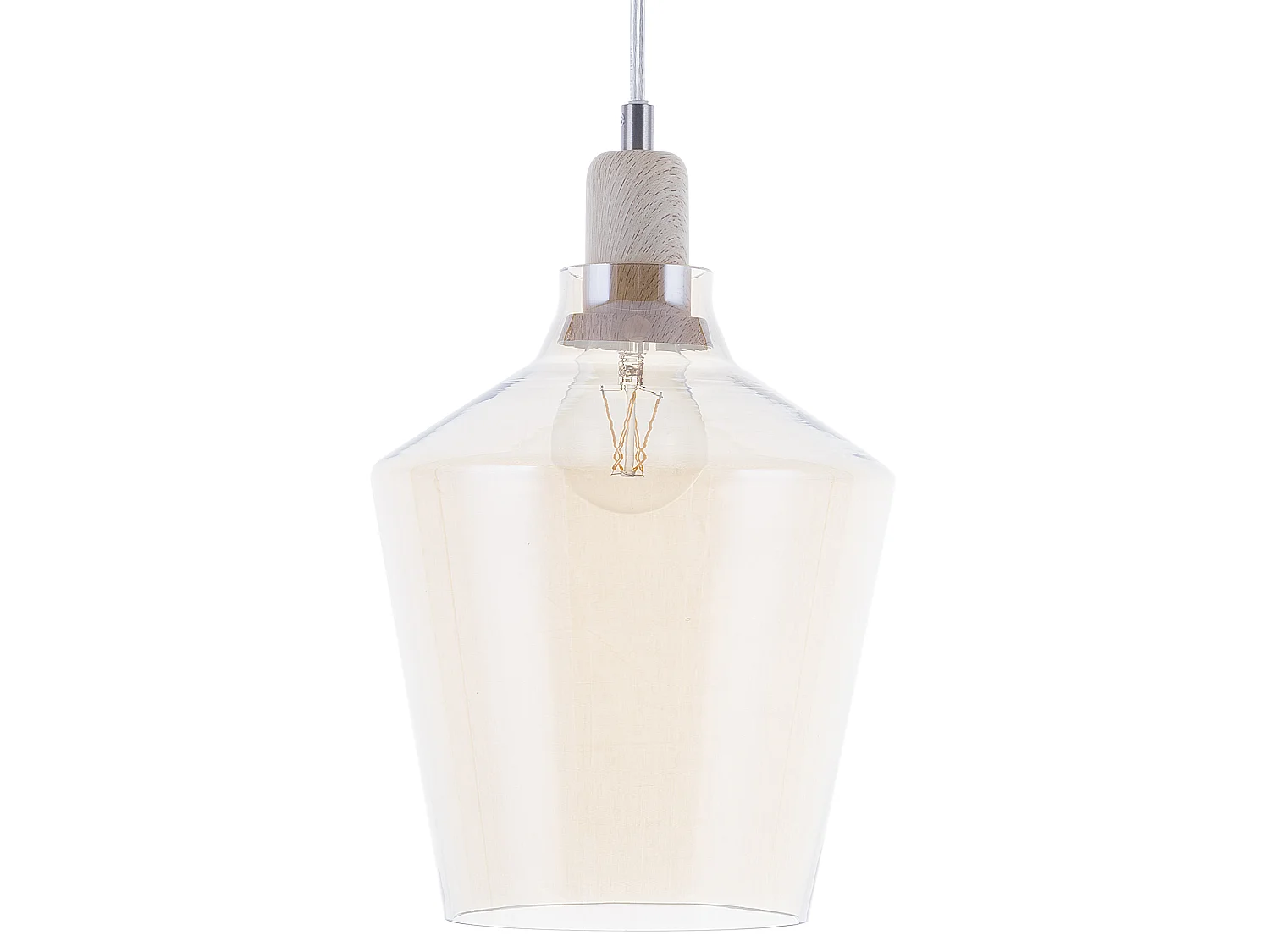 Klassische Pendelleuchte glockenförmig Glas goldgelb transparent Santon