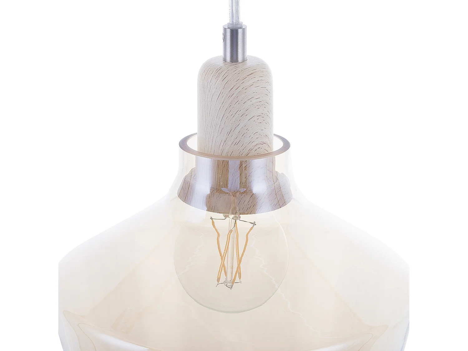 Klassische Pendelleuchte glockenförmig Glas goldgelb transparent Santon