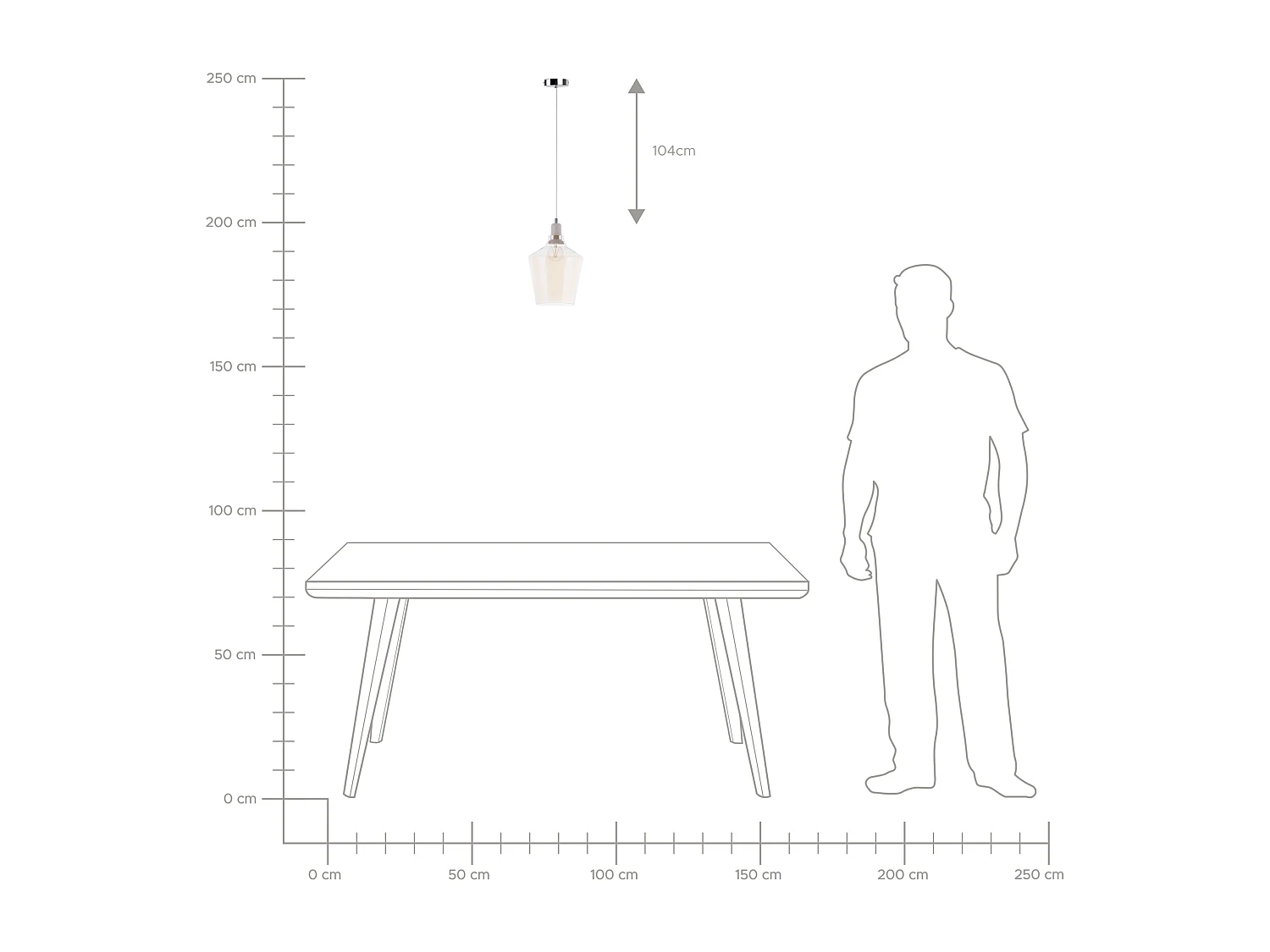 Klassische Pendelleuchte glockenförmig Glas goldgelb transparent Santon