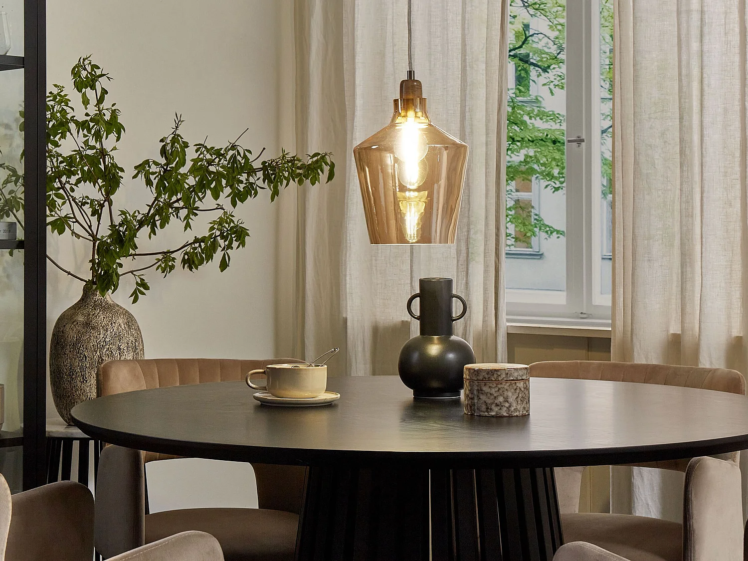 Hanglamp SANTON Glas Goud