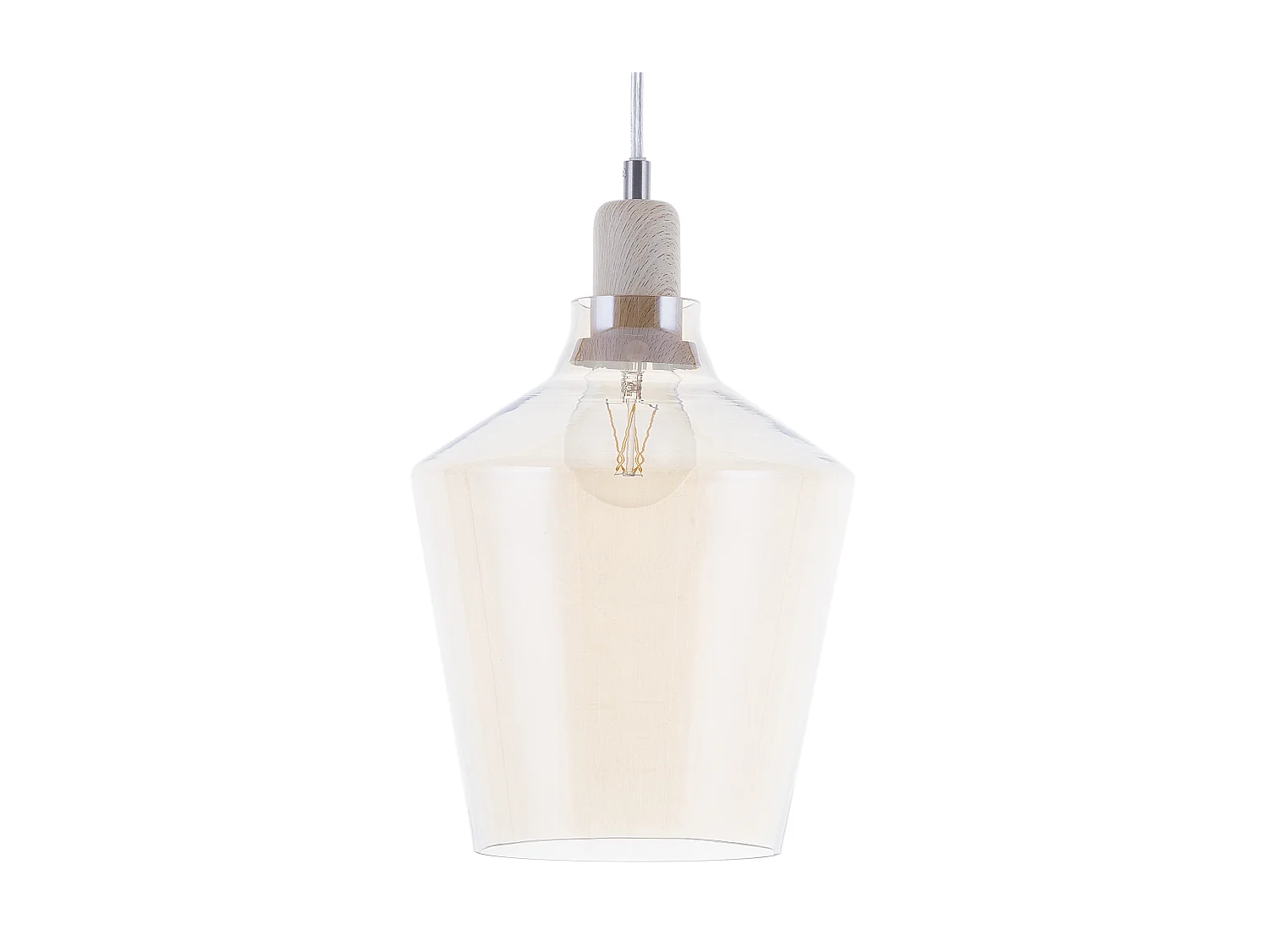 Klassische Pendelleuchte glockenförmig Glas goldgelb transparent Santon