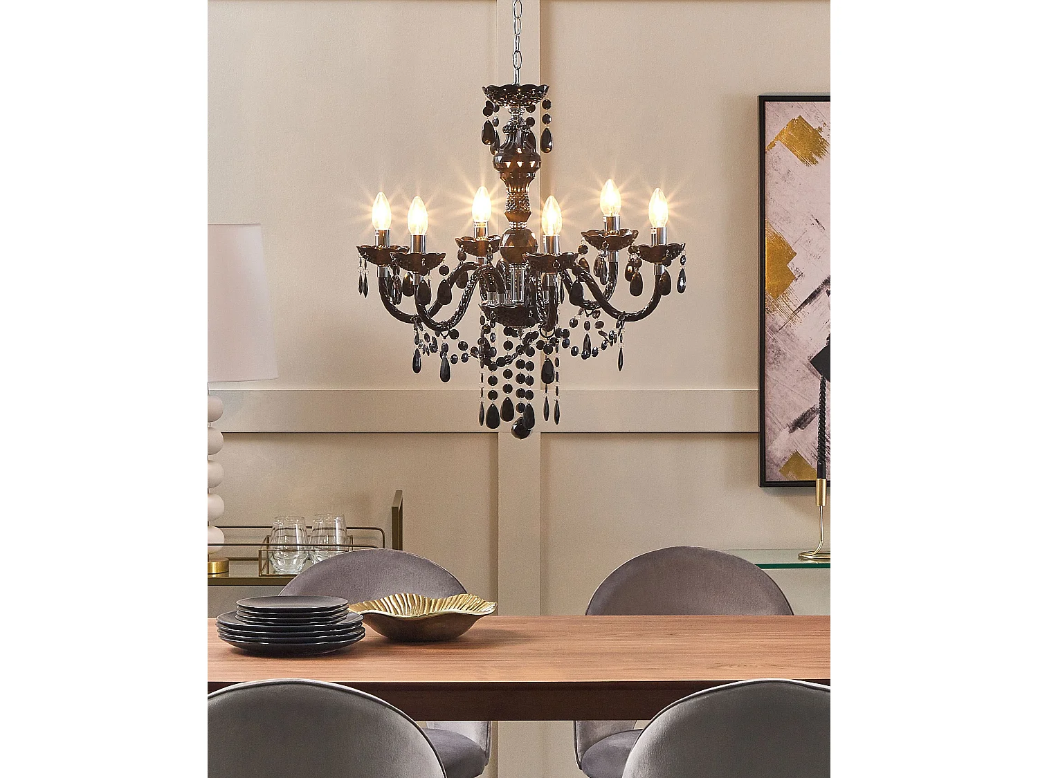 Kroonluchter KALANG L Zwart