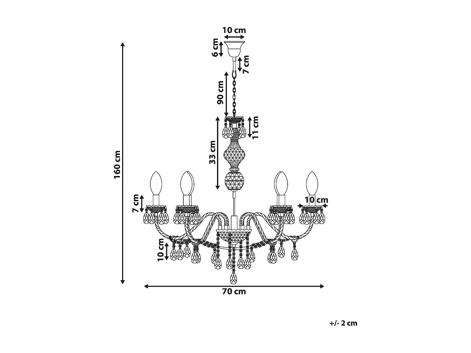 Kroonluchter KALANG L Zwart