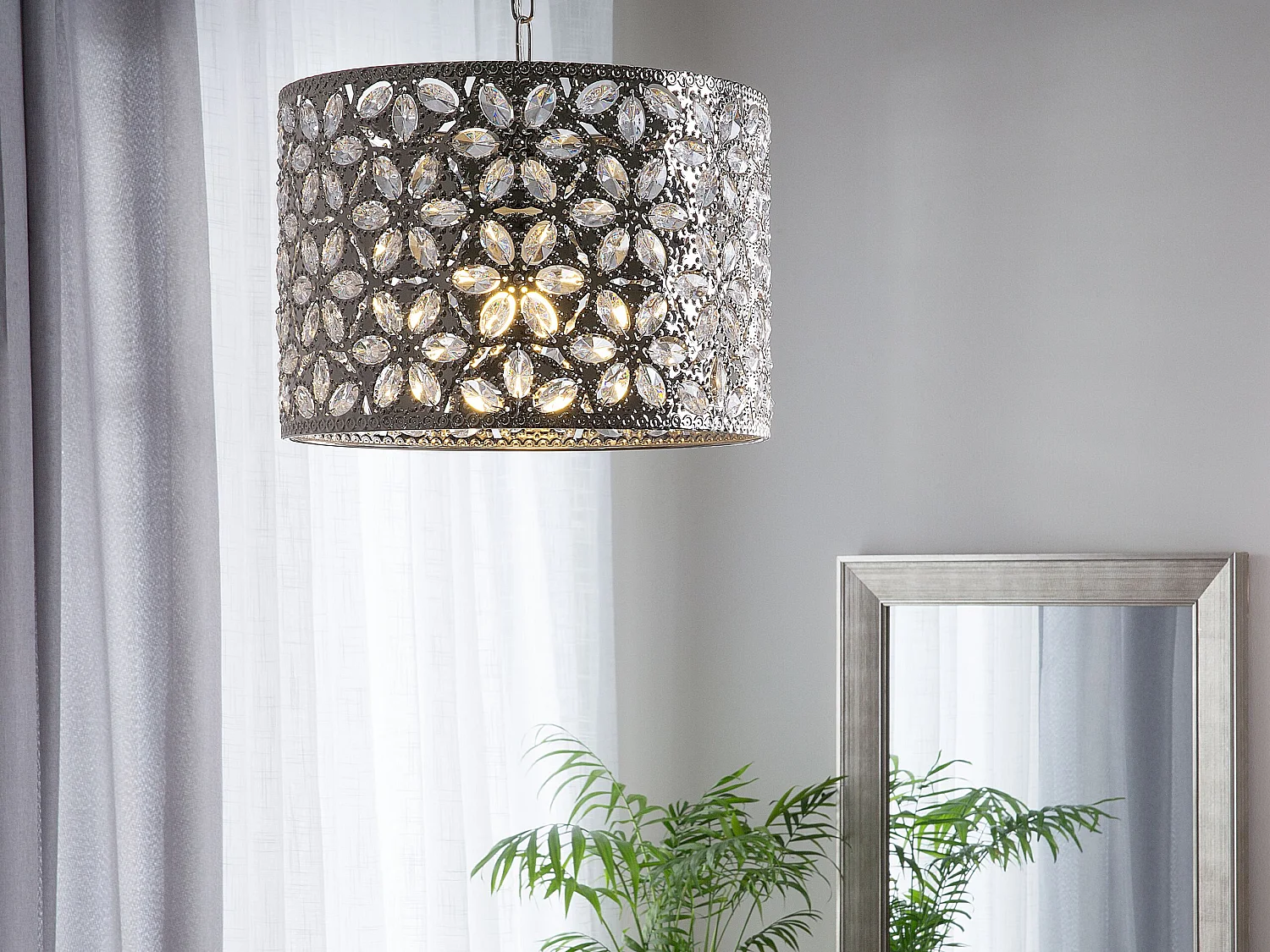 Lampe suspension SAJO Métal Argenté